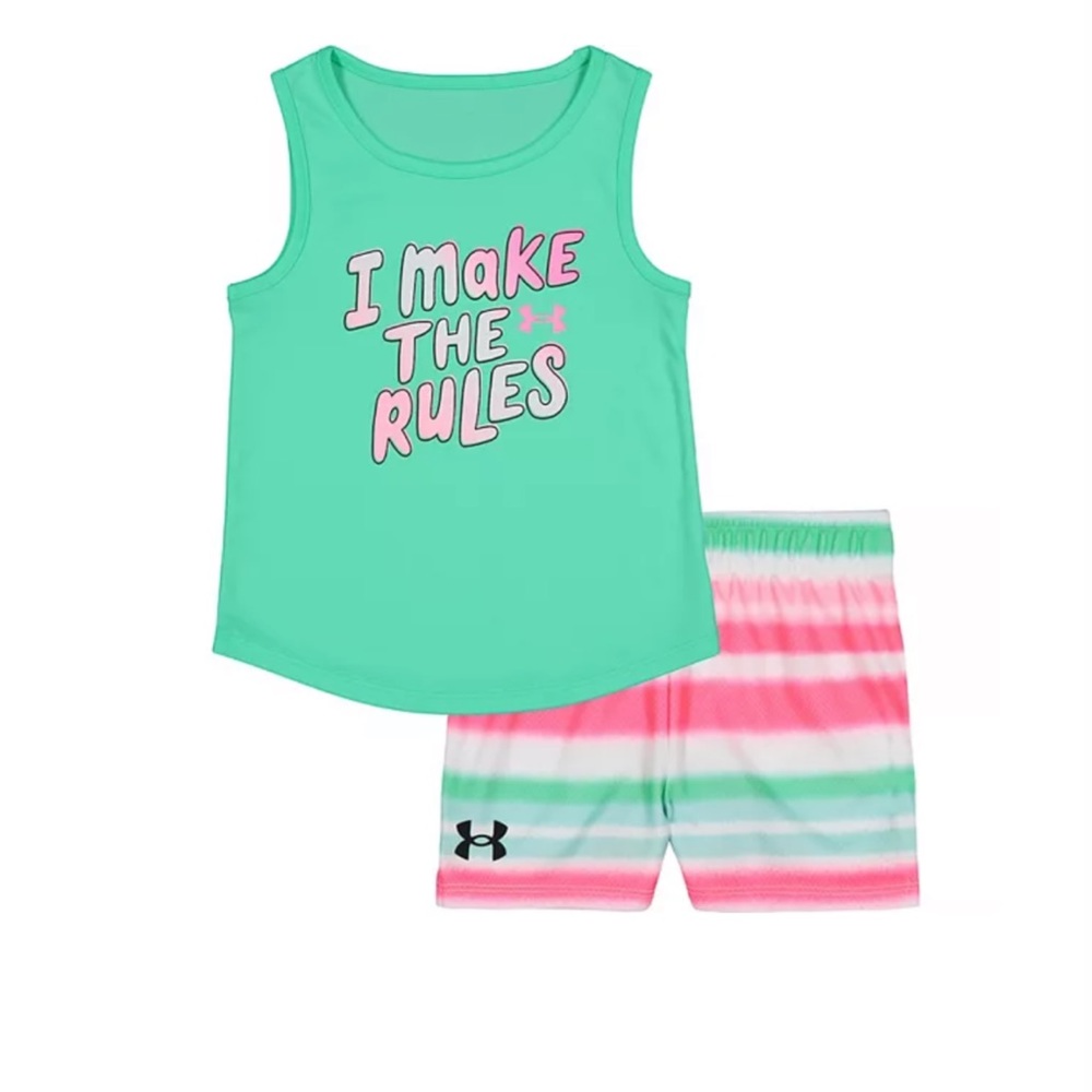 UNDER ARMOUR GIRLS’ 4T “I MAKE THE RULES” 2 PIECE SET